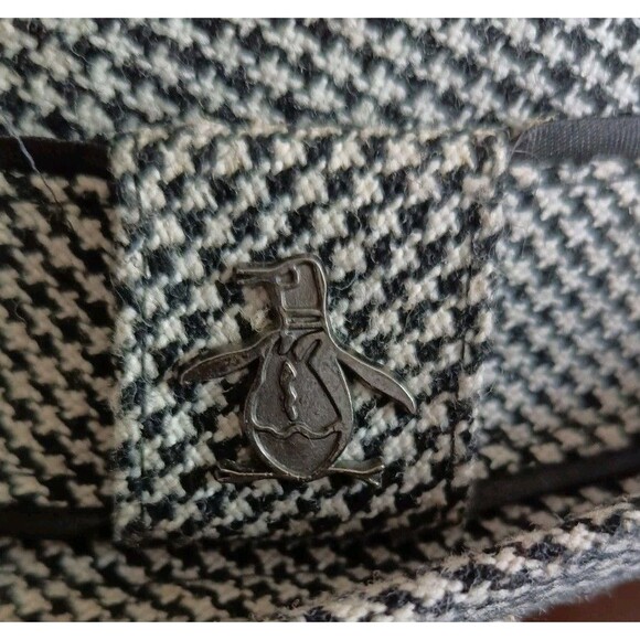 Penguin BY Munsingwear Fedora Hat Men's M/L Tweed Grey Cap Wool Blend Plaid - Picture 6 of 8